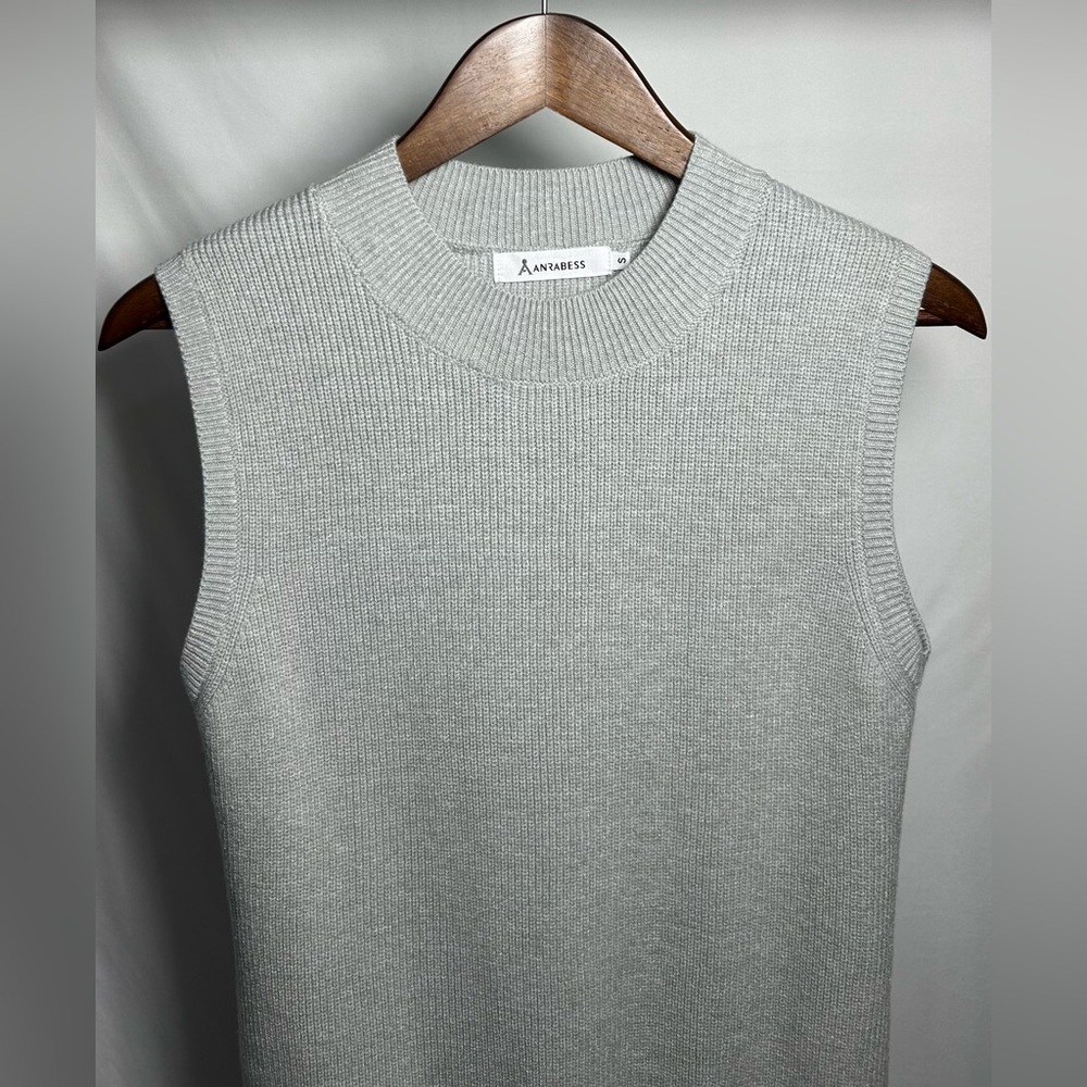ANRABESS Women's Sleeveless Sweater Vest Sz Small in Grey - Picture 5 of 10